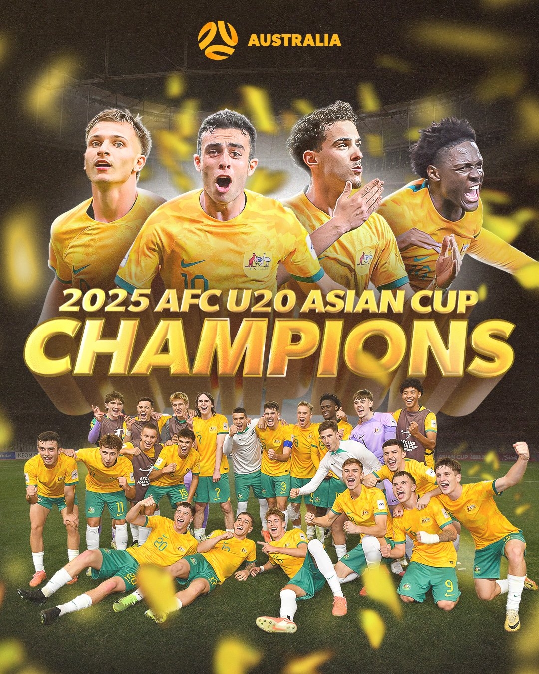 U20亞洲杯排名：澳大利亞首奪冠，澳沙韓日前4進世青賽，中國第8